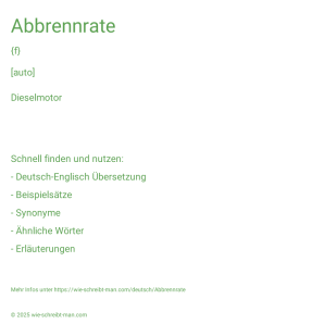 Wie schreibt man Abbrennrate? Bedeutung, Synonym, Antonym & Zitate.