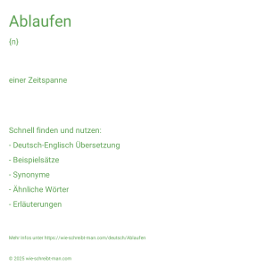 Wie schreibt man Ablaufen? Bedeutung, Synonym, Antonym & Zitate.