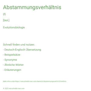 Wie schreibt man Abstammungsverhältnis? Bedeutung, Synonym, Antonym & Zitate.