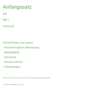 Wie schreibt man Anfangssatz? Bedeutung, Synonym, Antonym & Zitate.