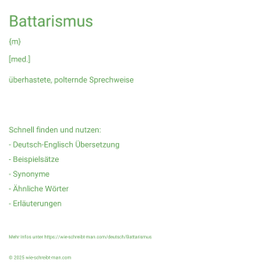 Wie schreibt man Battarismus? Bedeutung, Synonym, Antonym & Zitate.