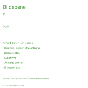 Wie schreibt man Bildebene? Bedeutung, Synonym, Antonym & Zitate.