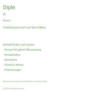 Wie schreibt man Diple? Bedeutung, Synonym, Antonym & Zitate.