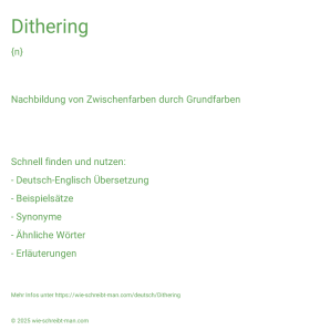 Wie schreibt man Dithering? Bedeutung, Synonym, Antonym & Zitate.