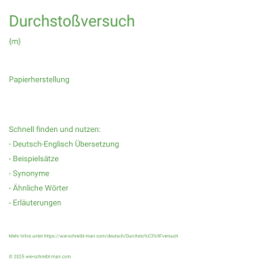 Wie schreibt man Durchstoßversuch? Bedeutung, Synonym, Antonym & Zitate.