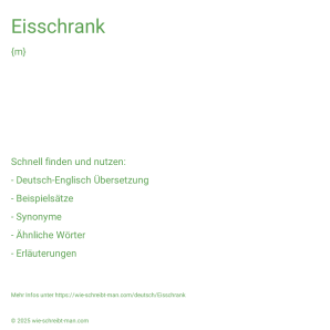 Wie schreibt man Eisschrank? Bedeutung, Synonym, Antonym & Zitate.