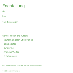 Wie schreibt man Engstellung? Bedeutung, Synonym, Antonym & Zitate.
