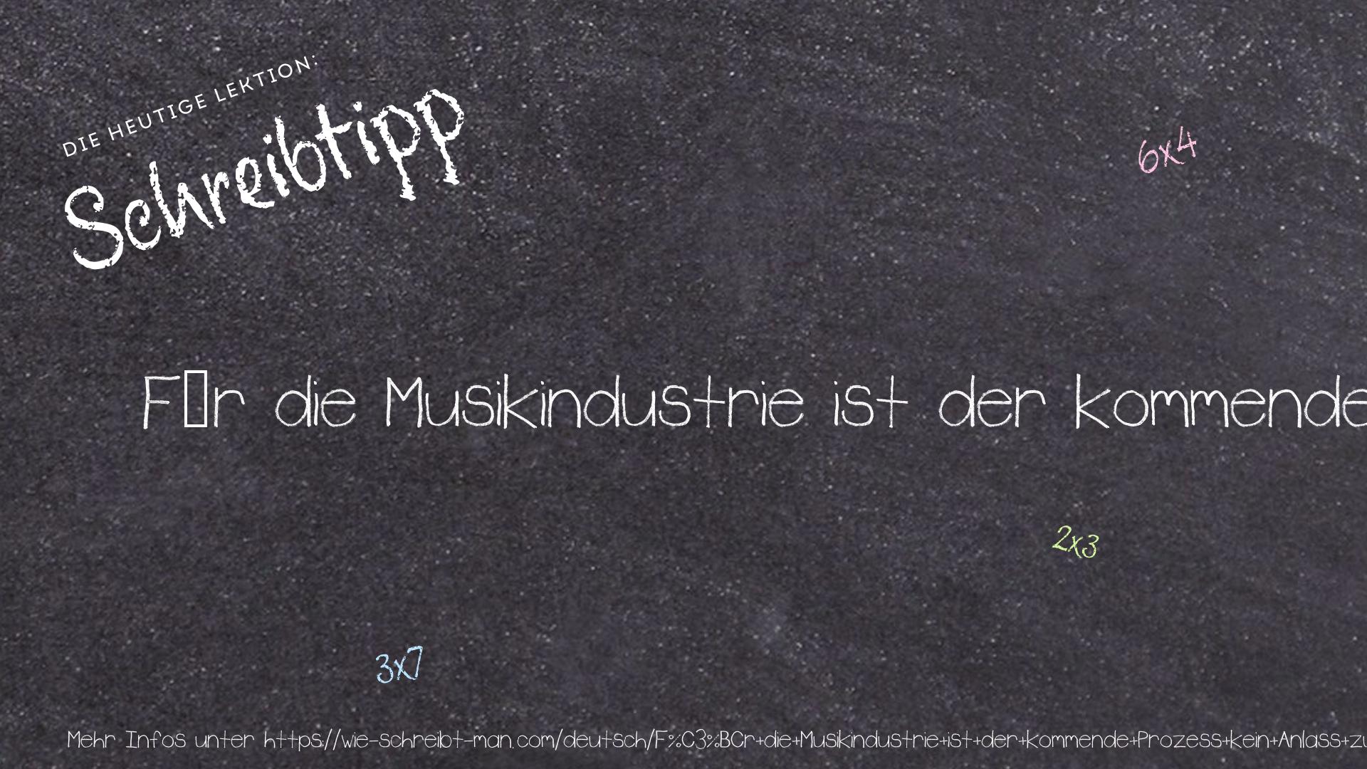 Schreibtipp Für die Musikindustrie ist der kommende Prozess kein Anlass zur Freude.