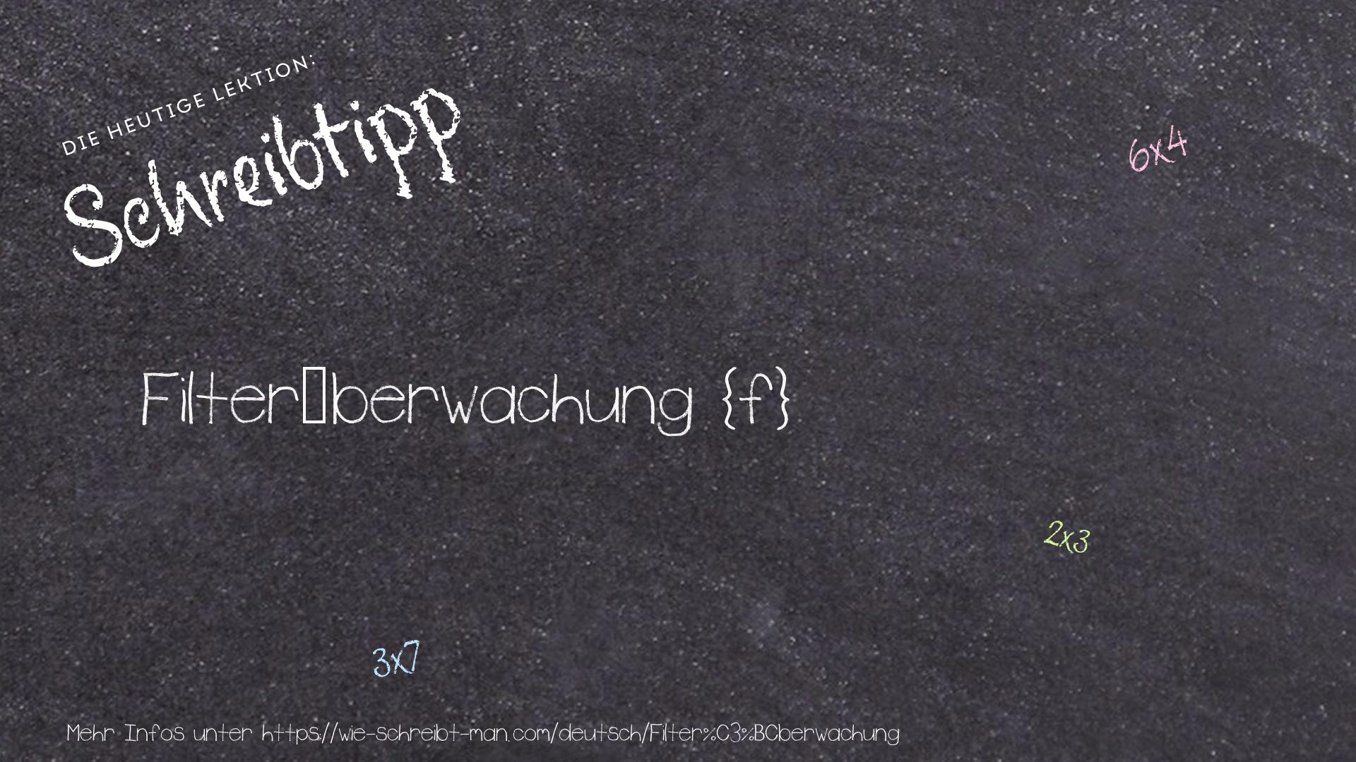 Schreibtipp Filterüberwachung