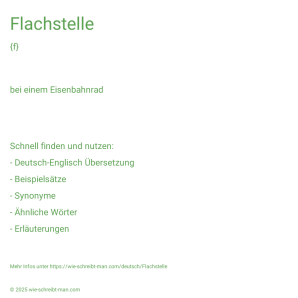 Wie schreibt man Flachstelle? Bedeutung, Synonym, Antonym & Zitate.