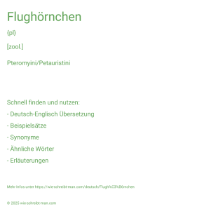 Wie schreibt man Flughörnchen? Bedeutung, Synonym, Antonym & Zitate.