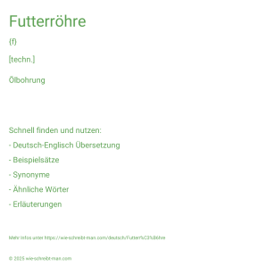 Wie schreibt man Futterröhre? Bedeutung, Synonym, Antonym & Zitate.
