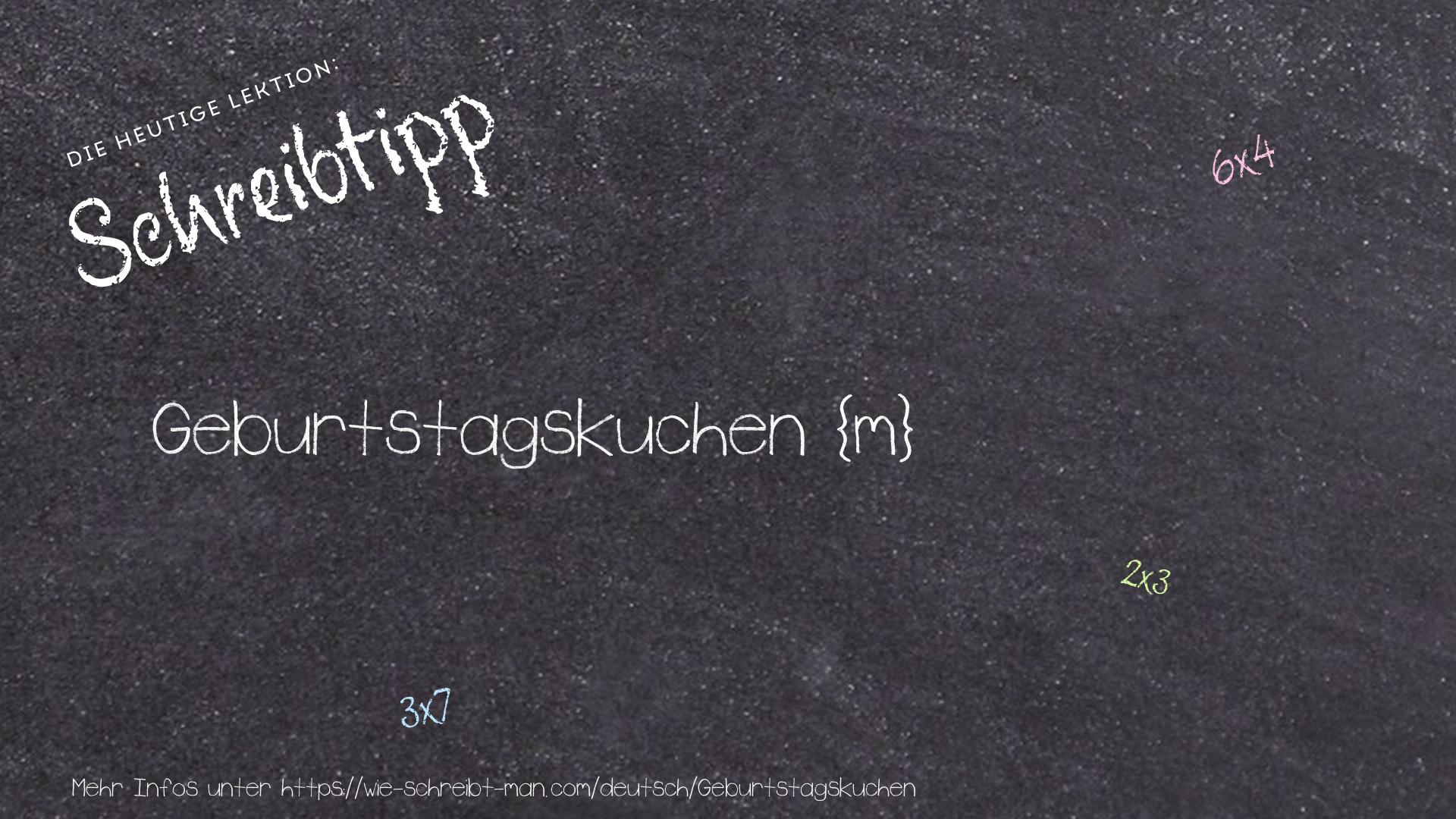 Schreibtipp Geburtstagskuchen