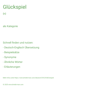 Wie schreibt man Glückspiel? Bedeutung, Synonym, Antonym & Zitate.