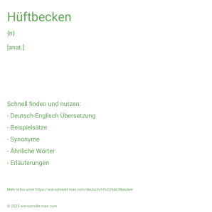 Wie schreibt man Hüftbecken? Bedeutung, Synonym, Antonym & Zitate.