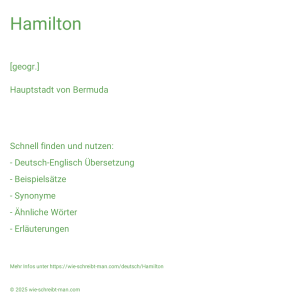 Wie schreibt man Hamilton? Bedeutung, Synonym, Antonym & Zitate.