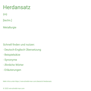 Wie schreibt man Herdansatz? Bedeutung, Synonym, Antonym & Zitate.