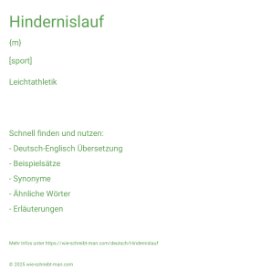 Wie schreibt man Hindernislauf? Bedeutung, Synonym, Antonym & Zitate.