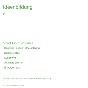 Wie schreibt man Ideenbildung? Bedeutung, Synonym, Antonym & Zitate.