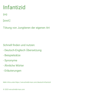 Wie schreibt man Infantizid? Bedeutung, Synonym, Antonym & Zitate.
