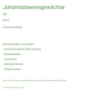 Wie schreibt man Johannisbeerengewächse? Bedeutung, Synonym, Antonym & Zitate.