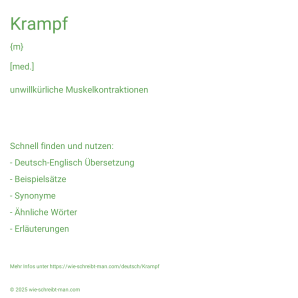 Wie schreibt man Krampf? Bedeutung, Synonym, Antonym & Zitate.