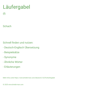 Wie schreibt man Läufergabel? Bedeutung, Synonym, Antonym & Zitate.