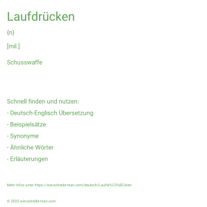 Wie schreibt man Laufdrücken? Bedeutung, Synonym, Antonym & Zitate.