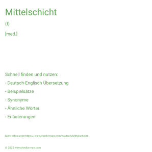 Wie schreibt man Mittelschicht? Bedeutung, Synonym, Antonym & Zitate.