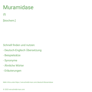 Wie schreibt man Muramidase? Bedeutung, Synonym, Antonym & Zitate.