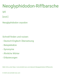 Wie schreibt man Neoglyphidodon-Riffbarsche? Bedeutung, Synonym, Antonym & Zitate.