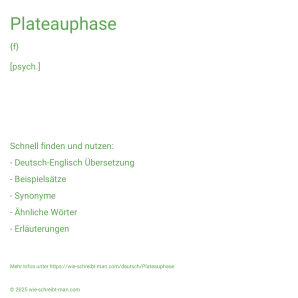 Wie schreibt man Plateauphase? Bedeutung, Synonym, Antonym & Zitate.