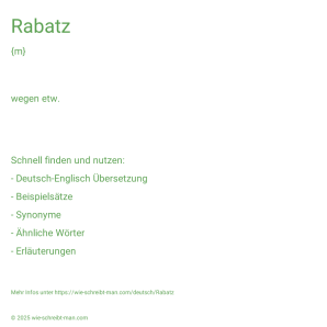 Wie schreibt man Rabatz? Bedeutung, Synonym, Antonym & Zitate.