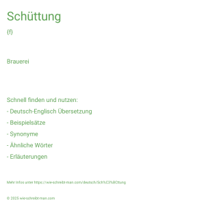Wie schreibt man Schüttung? Bedeutung, Synonym, Antonym & Zitate.