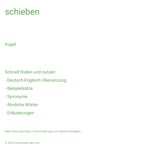 Wie schreibt man schieben? Bedeutung, Synonym, Antonym & Zitate.