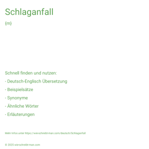 Wie schreibt man Schlaganfall? Bedeutung, Synonym, Antonym & Zitate.