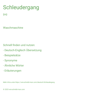 Wie schreibt man Schleudergang? Bedeutung, Synonym, Antonym & Zitate.