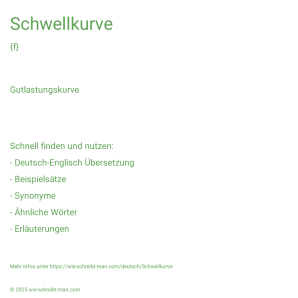 Wie schreibt man Schwellkurve? Bedeutung, Synonym, Antonym & Zitate.