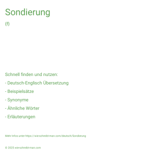 Wie schreibt man Sondierung? Bedeutung, Synonym, Antonym & Zitate.