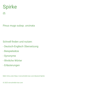 Wie schreibt man Spirke? Bedeutung, Synonym, Antonym & Zitate.