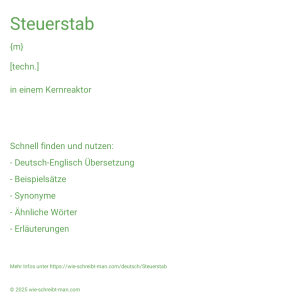 Wie schreibt man Steuerstab? Bedeutung, Synonym, Antonym & Zitate.