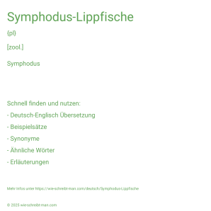 Wie schreibt man Symphodus-Lippfische? Bedeutung, Synonym, Antonym & Zitate.
