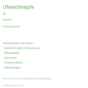 Wie schreibt man Uferschnepfe? Bedeutung, Synonym, Antonym & Zitate.