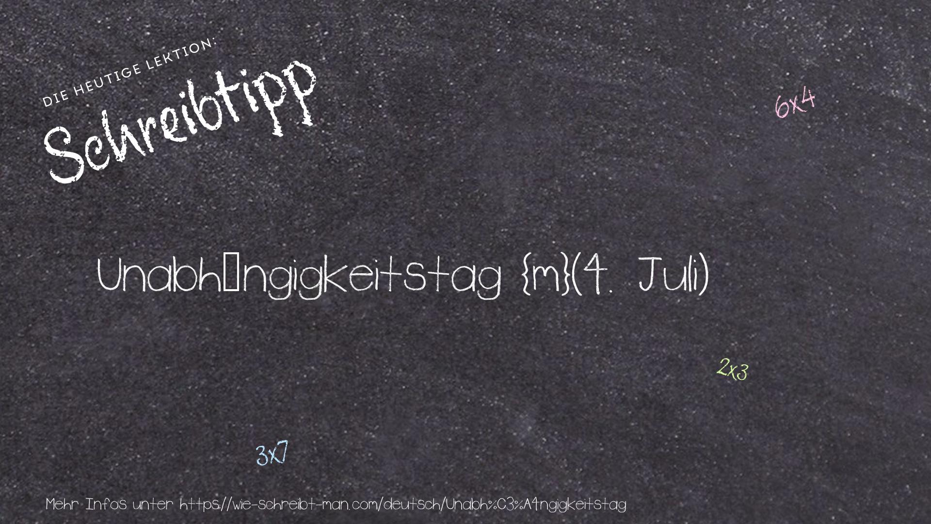 Schreibtipp Unabhängigkeitstag