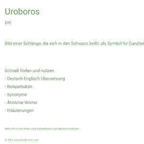 Wie schreibt man Uroboros? Bedeutung, Synonym, Antonym & Zitate.