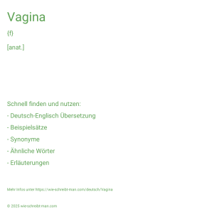 Wie schreibt man Vagina? Bedeutung, Synonym, Antonym & Zitate.