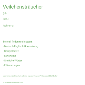 Wie schreibt man Veilchensträucher? Bedeutung, Synonym, Antonym & Zitate.