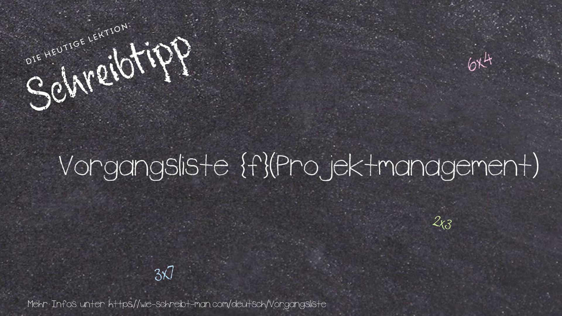 Schreibtipp Vorgangsliste