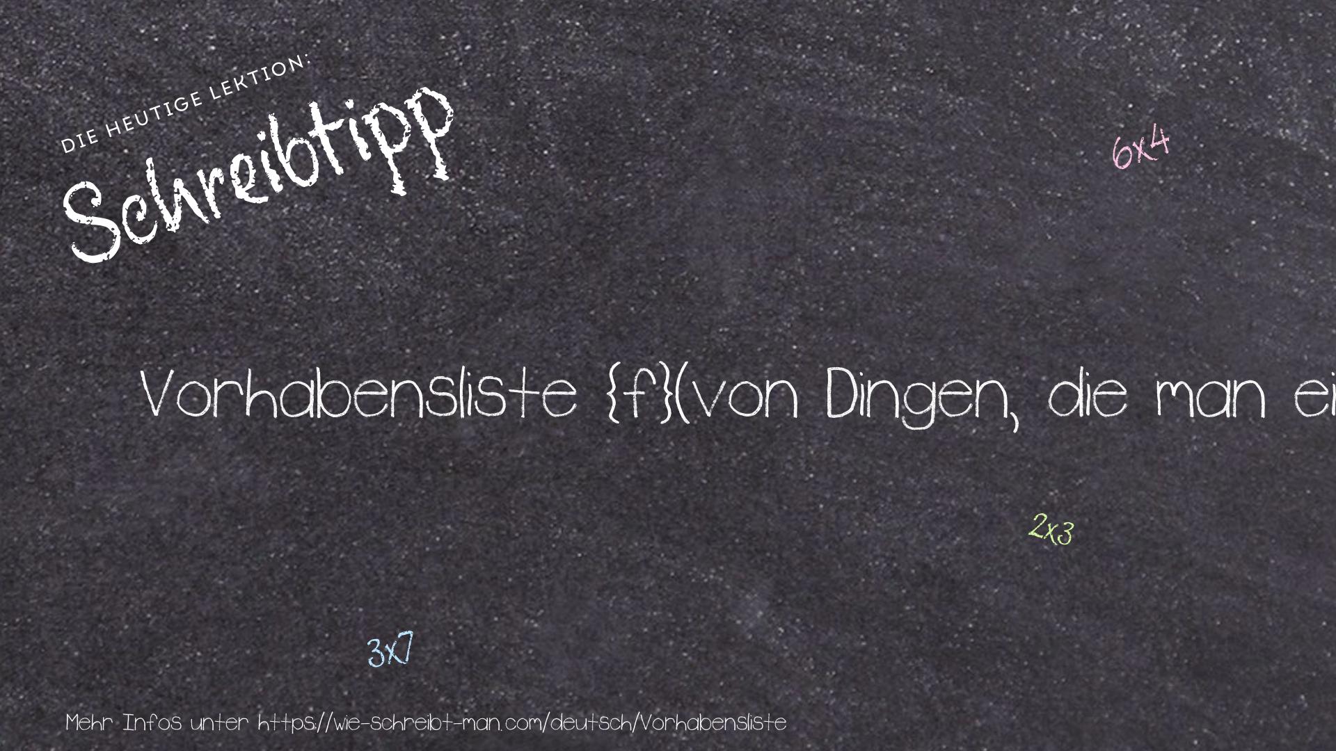 Schreibtipp Vorhabensliste