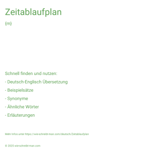 Wie schreibt man Zeitablaufplan? Bedeutung, Synonym, Antonym & Zitate.